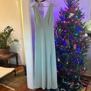 Medium sage birdy grey bridesmaid dress.